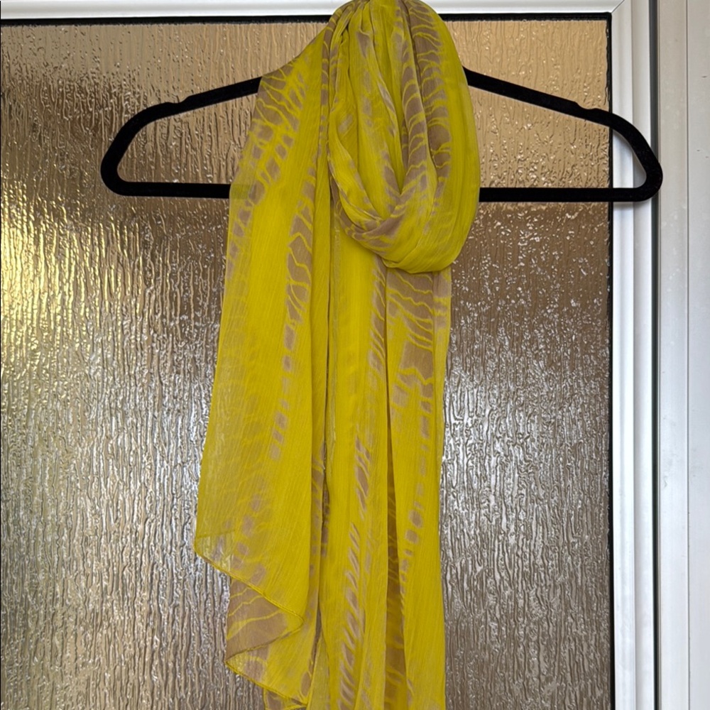 Bright Yellow Patterned Scarf